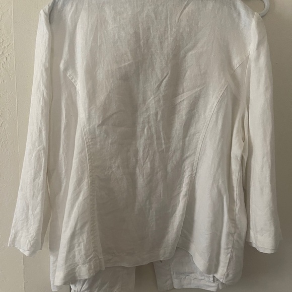 Chico’s 100% Linen Lightweight Boho Beaded Blazer Button Front Jacket Size 2 (L) - Picture 8 of 10